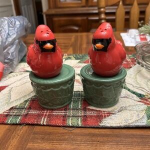 Temptation Red Bird Salt & Pepper Shakers